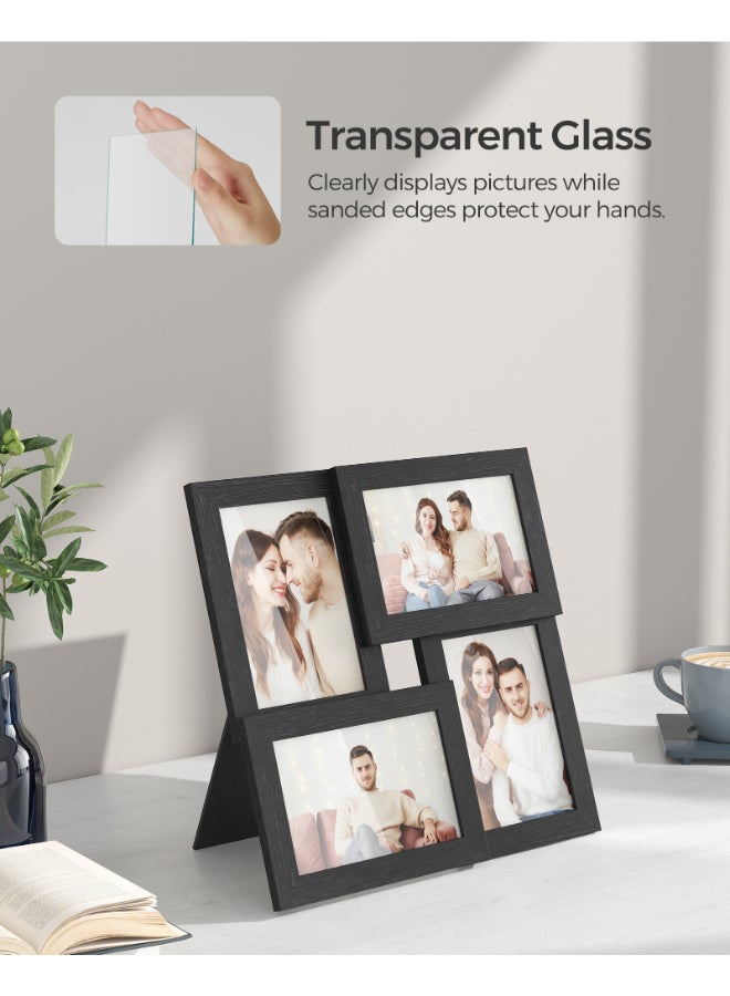 SONGMICS 4x6 Collage Picture Frames, Family Photo Collage Frame Set of 4 for Wall Decor, Glass Front, Wall Hanging or Tabletop, Ink Black - Image 5