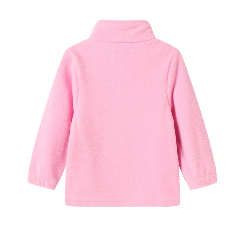 Mud Kingdom Girl's Sweatshirt Polar Fleece Pink Long Sleeve Quarter Zip Mock Neck Pullover for Big Kids Casual Size 12-14 - Image 3