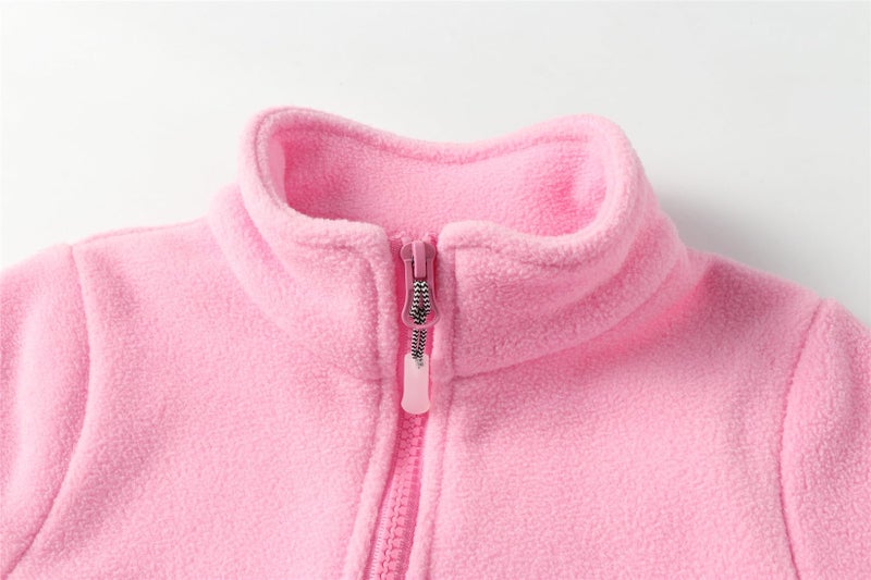 Mud Kingdom Girl's Sweatshirt Polar Fleece Pink Long Sleeve Quarter Zip Mock Neck Pullover for Big Kids Casual Size 12-14 - Image 4