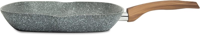 Homeway 28cm Marble Collection Non-stick Grill Pan with Wooden Handle - Image 4