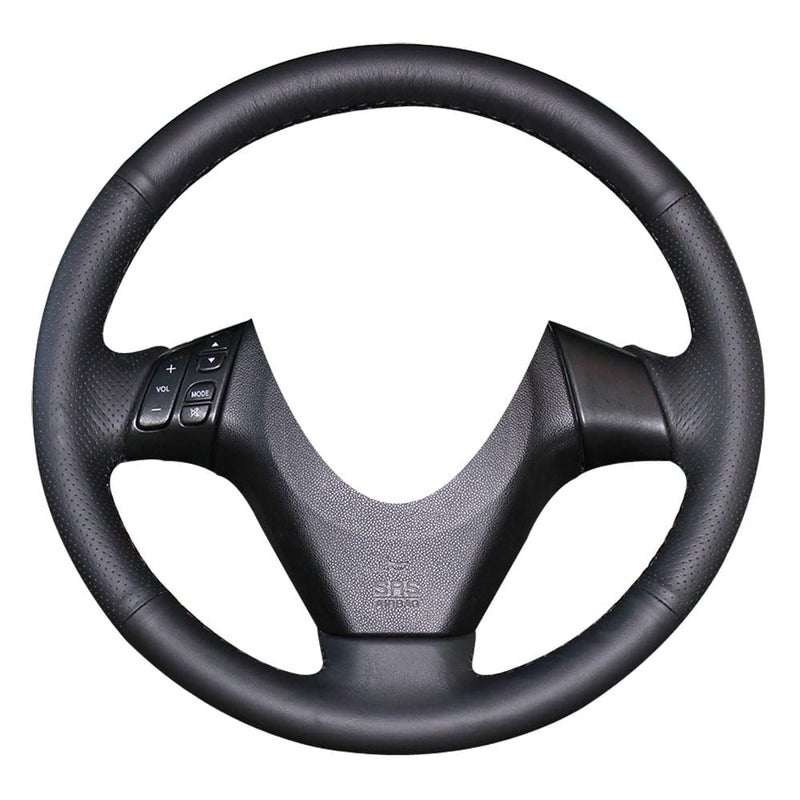 Eiseng DIY Genuine Leather Stitch Steering Wheel Cover Custom Fit for Mazda 3 20042009 Mazda 6 20032008 Mazda 5 20062010 RX8 20042008 Interior Accessories 15 inches Black Thread