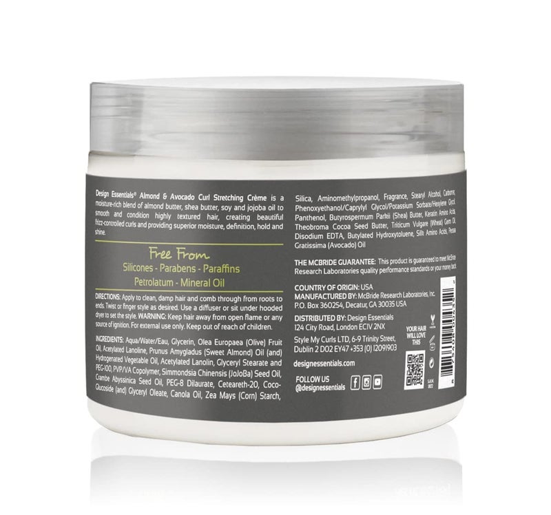 Design Essentials Natural Almond & Avocado Curl Stretching Cream For All Curl Types, Stretching CrÃ¨me, 16 Fl Oz - Image 3