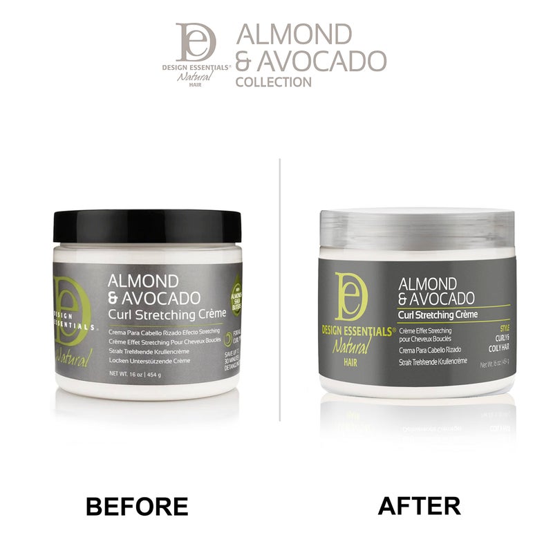 Design Essentials Natural Almond & Avocado Curl Stretching Cream For All Curl Types, Stretching CrÃ¨me, 16 Fl Oz - Image 2
