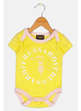 TRUSSARDI Toddlers Girl Graphic Print Sleeveless Bodysuit, Yellow  - Image 1