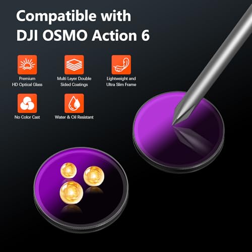 AMAZEAR Black Diffusion 1/4 Filter for DJI OSMO Action 6 Accessories Pro Mist Style Lens Filter to Soften Skin & Create Cinematic Glowing Highlights, Reduce Harsh Contrast, HD Optical Glass - Image 5