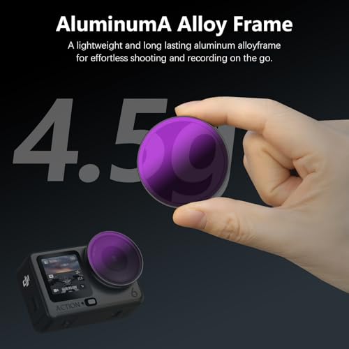 AMAZEAR Black Diffusion 1/4 Filter for DJI OSMO Action 6 Accessories Pro Mist Style Lens Filter to Soften Skin & Create Cinematic Glowing Highlights, Reduce Harsh Contrast, HD Optical Glass - Image 4