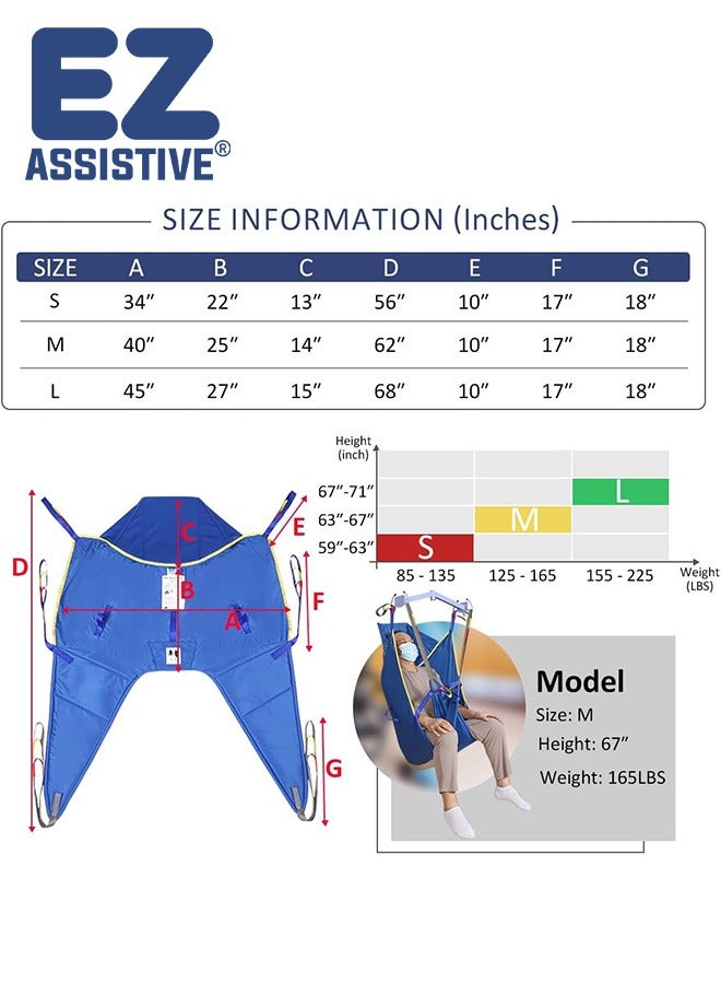 إيهوكون رفع المريض الحقيبة العامة مع دعم الرأس، رفع U-Sling لنقل المريض وإعادة وضع الاستخدام المنزلي، 500 رطل - Image 2