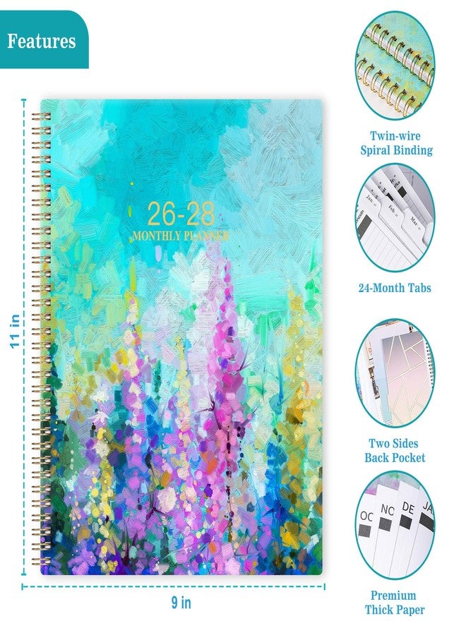Artfan 2026-2028 Monthly Planner - 2 Year Monthly Planner/Calendar 2026-2028, July 2026 - June 2028, 11" x 9", 24 Months Calendar, Yearly planners, Tabs, Inner Pocket, Twin-wire Binding - Oil Painting - Image 5