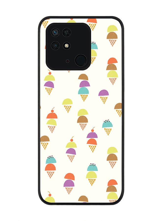 Stylizedd Rugged Black edge case for Redmi 10C 4G  Slim fit Soft Case Flexible Rubber Edges Anti Drop TPU Gel Thin Cover - Scoopy Cones - Image 1