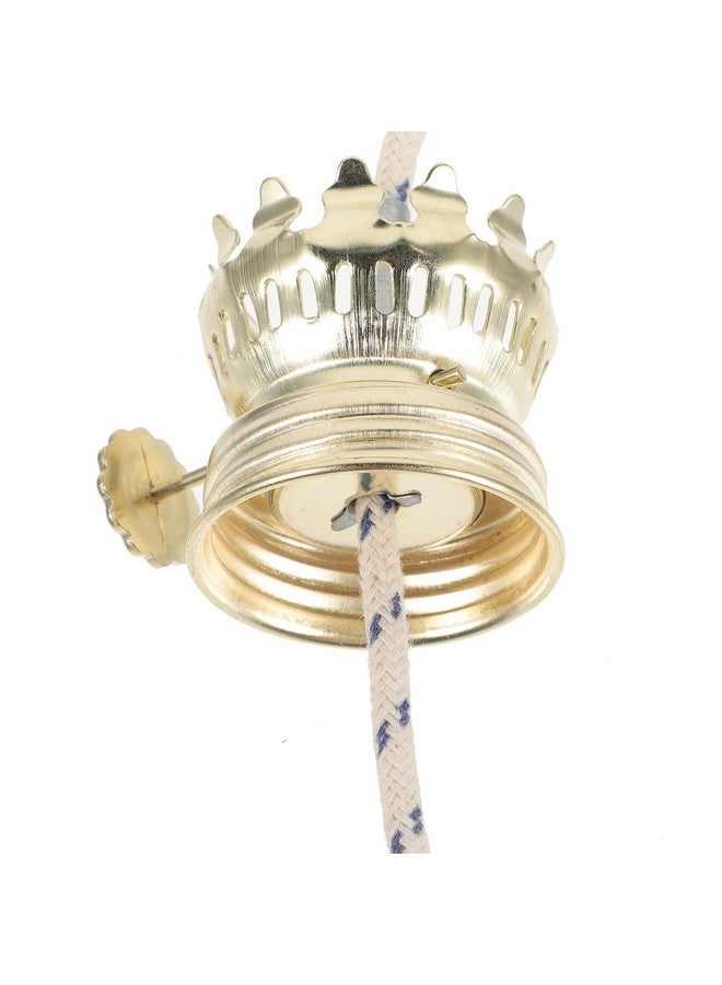 UKCOCO 2Pcs Oil Lamp Wick Replacement, Kerosene Lamp Accessories Brass Plated Burner with Reduction Collar Cotton Lamp Wick Base Chimney Decor - Image 2