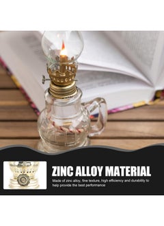UKCOCO UKCOCO 2Pcs Oil Lamp Wick Replacement, Kerosene Lamp Accessories Brass Plated Burner with Reduction Collar Cotton Lamp Wick Base Chimney Decor  - Image 5