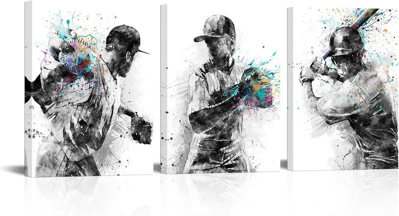 Kalormore Sports Themed Baseball Wall Art Prints - Image 1