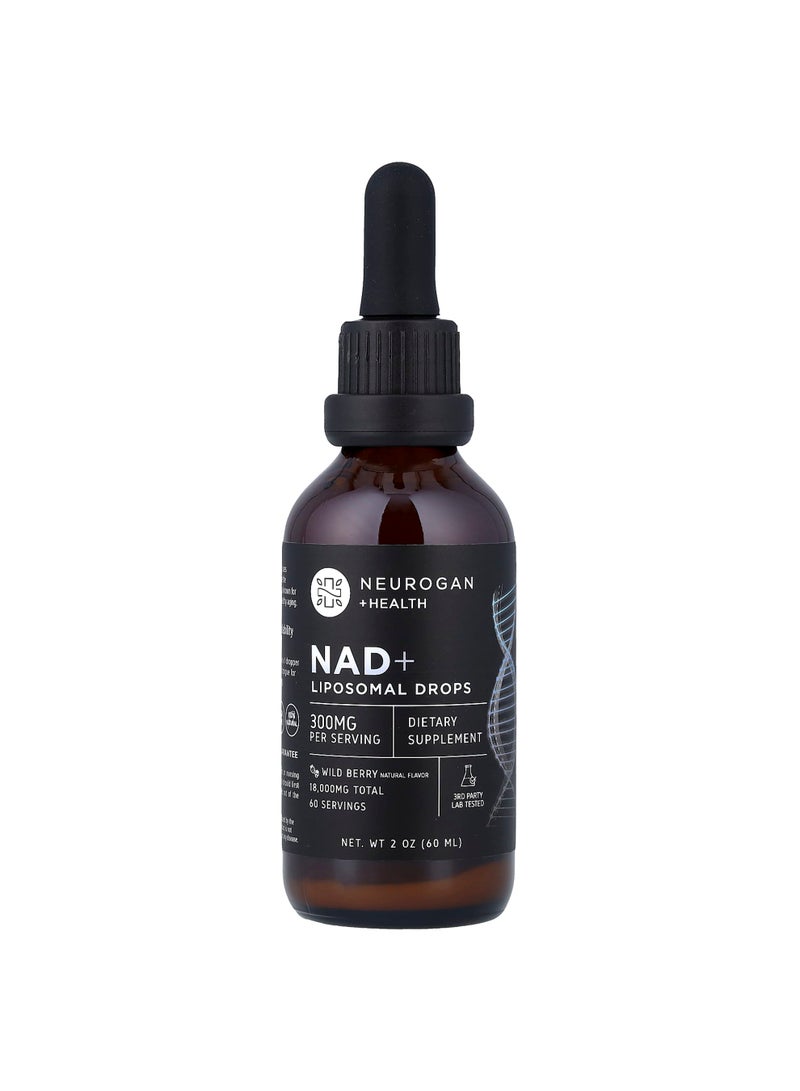 Neurogan NAD+ Liposomal Drops, Wild Berry, 300 mg, 2 oz (60 ml)