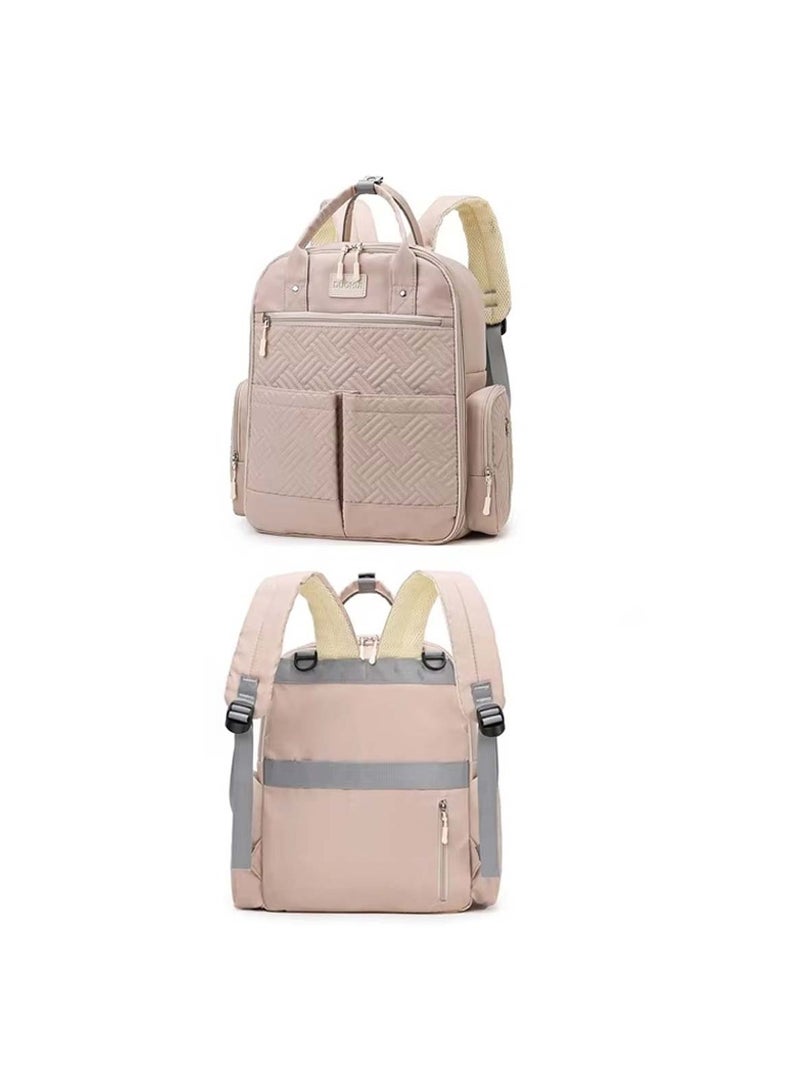 Huitich Khaki Large-Capacity Baby Diaper Bag Stylish & Practical for Moms - Image 1