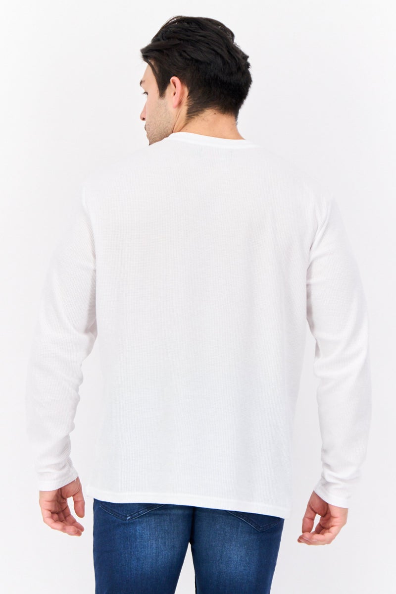 C81 Men 2 Pieces Crew Neck Long Sleeves Textured T-Shirt, Black - Image 5
