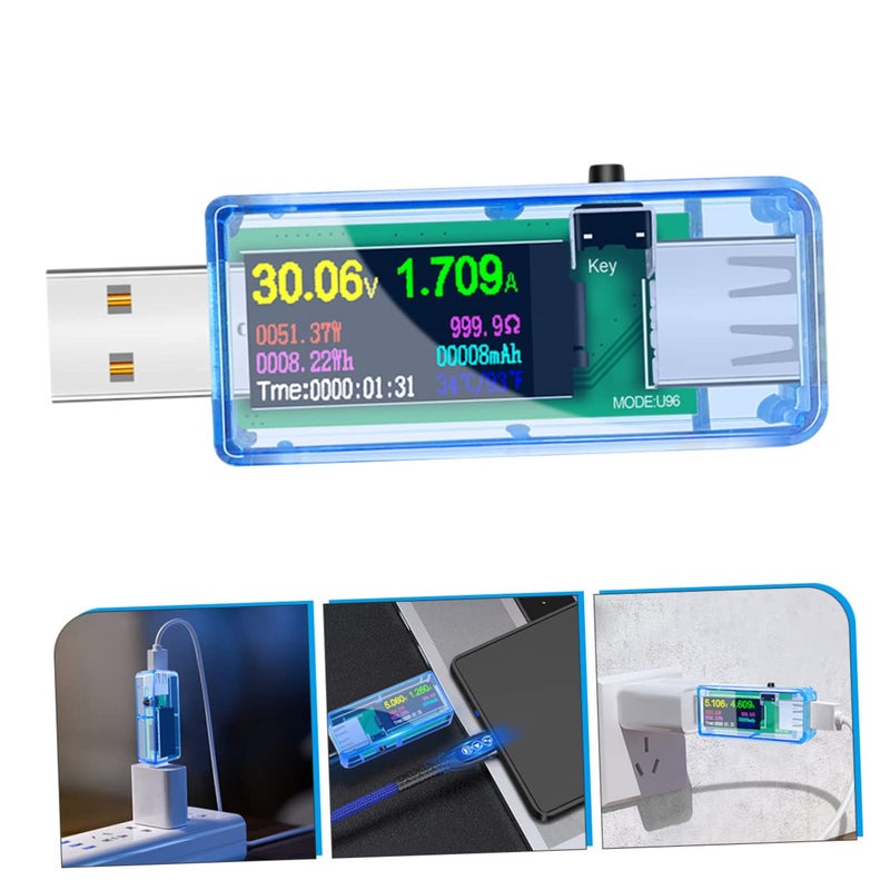 4 قطع اختبار USB ملتيميتر عالي الدقة شاشة LCD مراقب الجهد والتيار مدمج محمول لأجهزة USB - Image 4