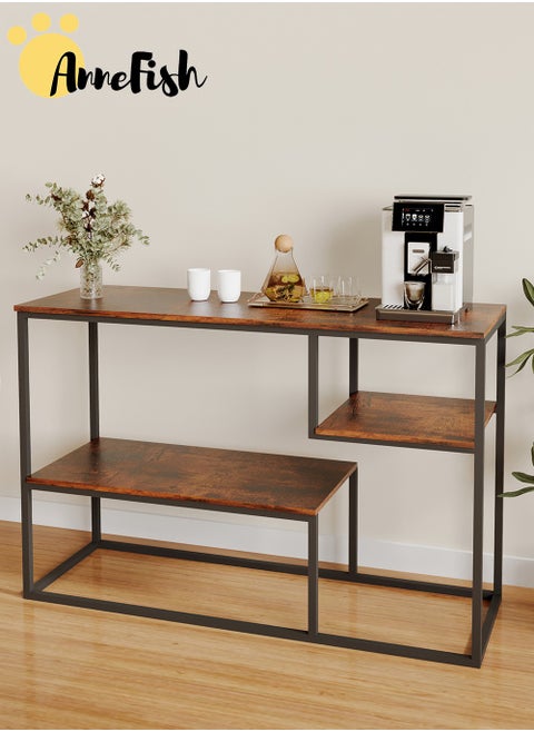 120*40*80cm 3Tier Console Table Sofa Table with Storage Shelf and Entryway Table for Couch Hallway Entrance Living Room