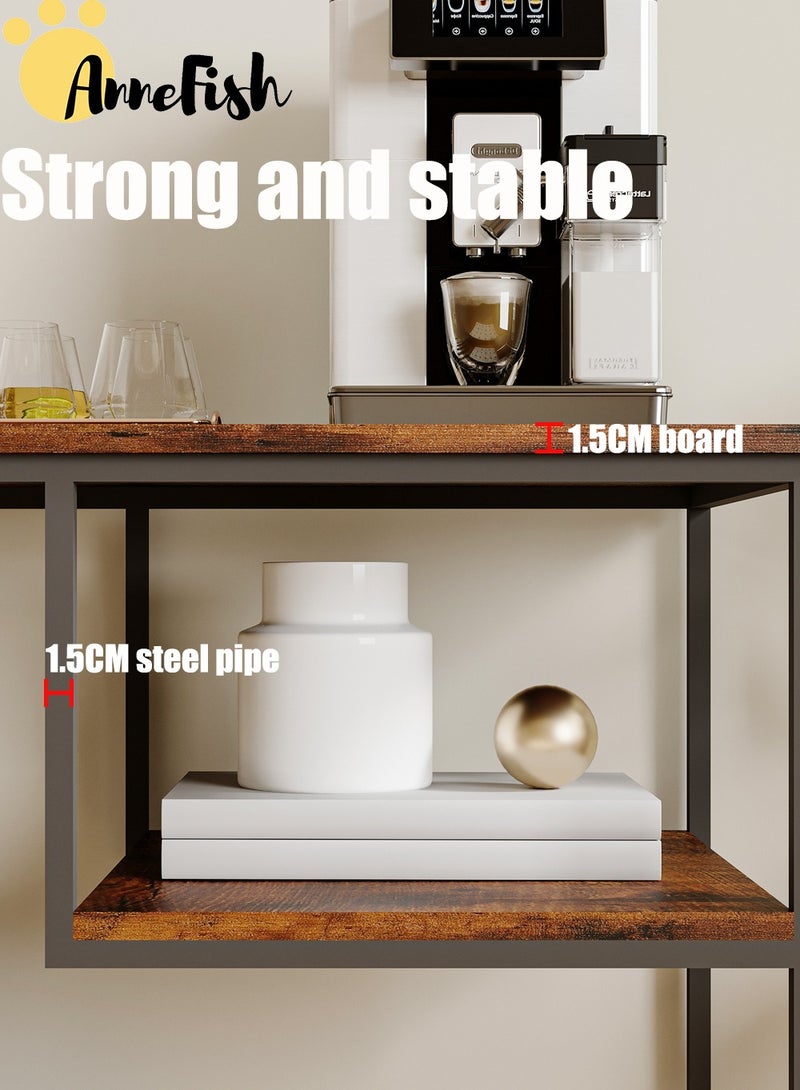 AnneFish 120*40*80cm 3Tier Console Table Sofa Table with Storage Shelf and Entryway Table for Couch Hallway Entrance Living Room - Image 4