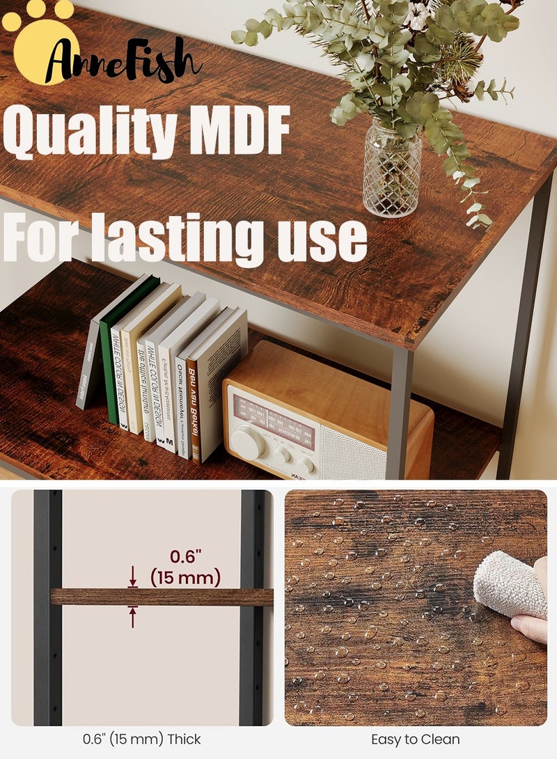 AnneFish 120*40*80cm 3Tier Console Table Sofa Table with Storage Shelf and Entryway Table for Couch Hallway Entrance Living Room - Image 5