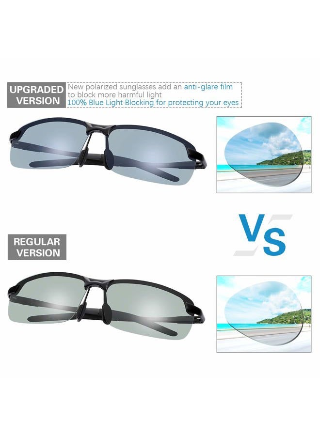 YIMI Blue Light Blocking Computer GlPhotochromic Polarized SunglUV Protection Safety Googles for Men and Women Day and Night Spring Hinge Sports Driving Eyewear Anti Glare Eyestrain Eyegl - Image 4