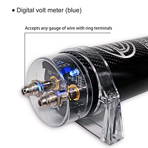 RECOIL R1D 1.0 Farad Car Audio Energy Storage Reinforcement Capacitor with Blue Digital Read-Out - Image 4
