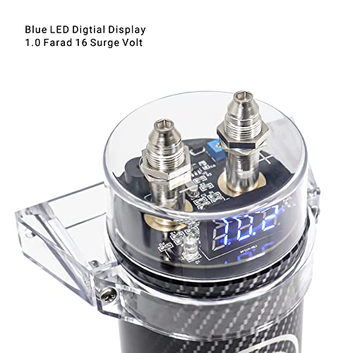 RECOIL R1D 1.0 Farad Car Audio Energy Storage Reinforcement Capacitor with Blue Digital Read-Out - Image 3