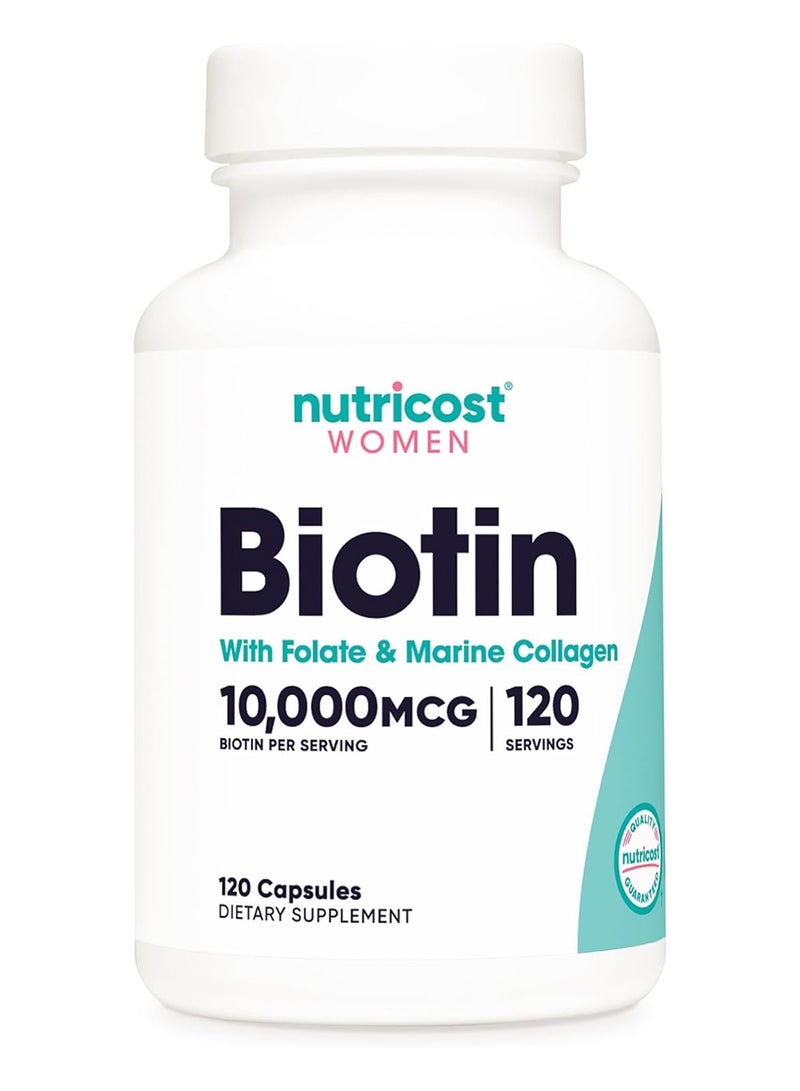 بيوتين للنساء 10000 ميكروجرام، 120 كبسولة - Image 1
