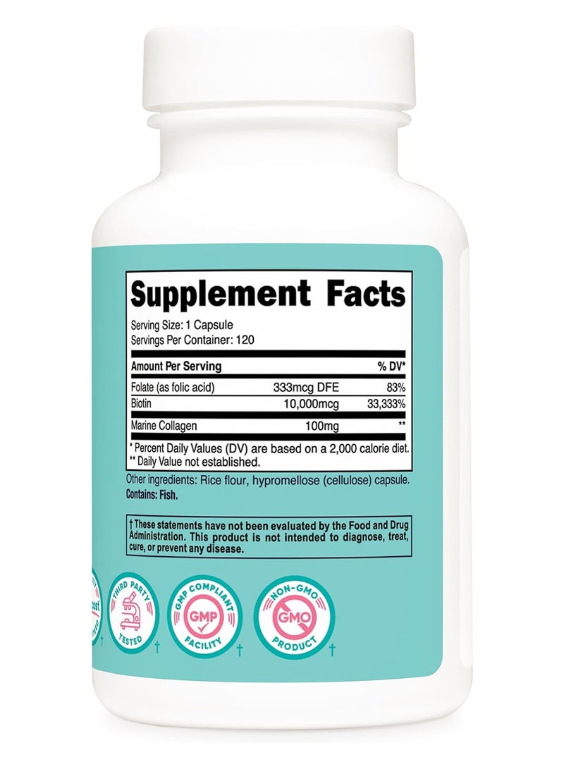 بيوتين للنساء 10000 ميكروجرام، 120 كبسولة - Image 5