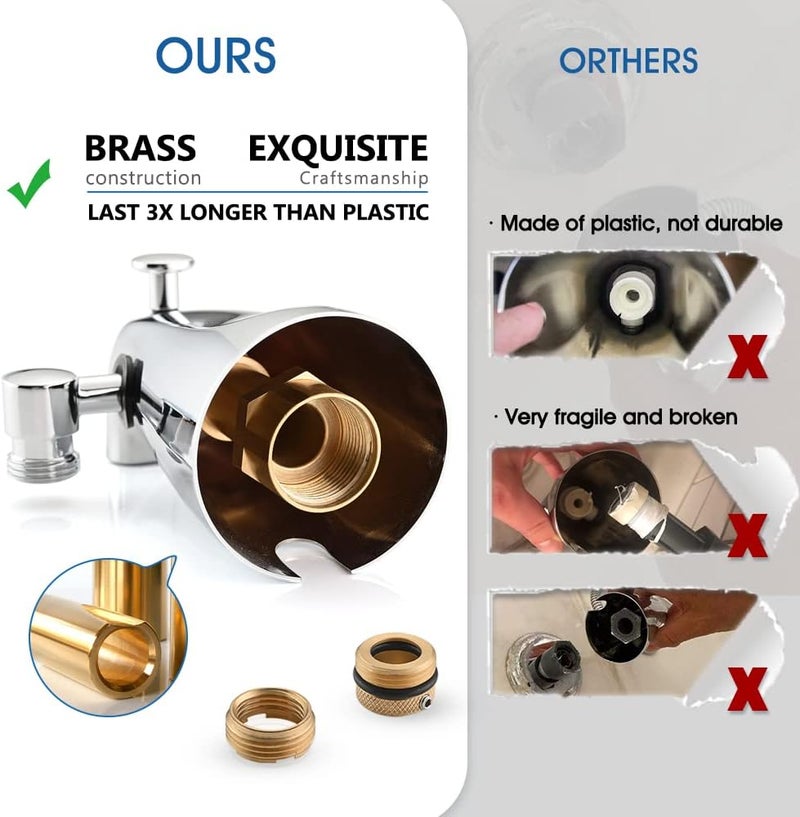 PROOX All Metal Tub Spout with Diverter Chrome, Diverter Tub Spout for Hand Shower - Image 2