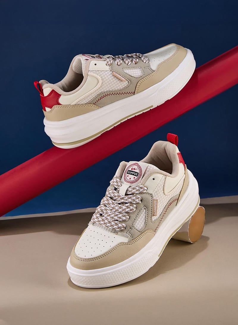 CAMPUS Women’s Cute Low Top Sneakers – Stylish Color-Block Design Shoes with Patterned Lace Detailing - Image 1