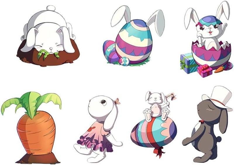 ويوبلز لافتات عيد الفصح الخارجية مع أوتاد، لافتات خارجية على شكل أرنب وبيضة وكتكوت - Image 1