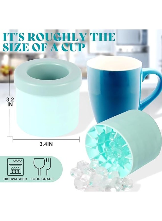 فالمر صواني مكعبات ثلج اسطوانية من السيليكون، اوضاع مكعبات ثلج صغيرة، كوب صانع ثلج صغير للثلاجة والفريزر - كوب ضغط وفك (ازرق ورمادي) - Image 2