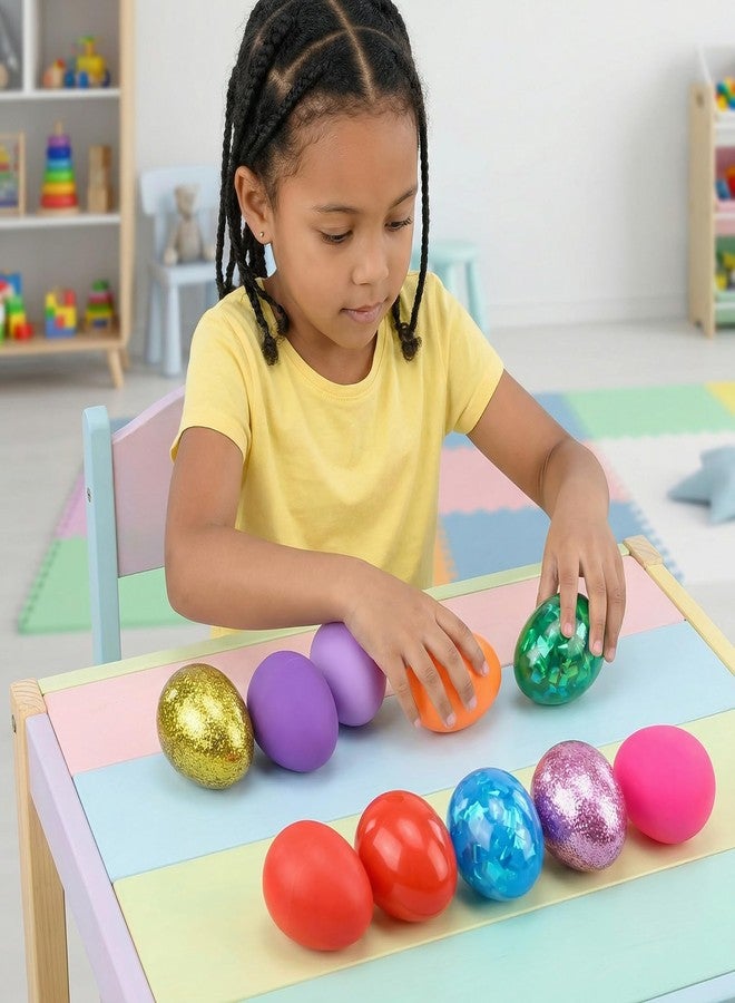 Howzcci 8 Pack Easter Eggs Stress Balls Squishy Toys Fidget Squeeze Toys for Kids Toddlers Easter Egg Hunt Fillers Easter Basket Stuffers Party Favors Gifts - Image 5