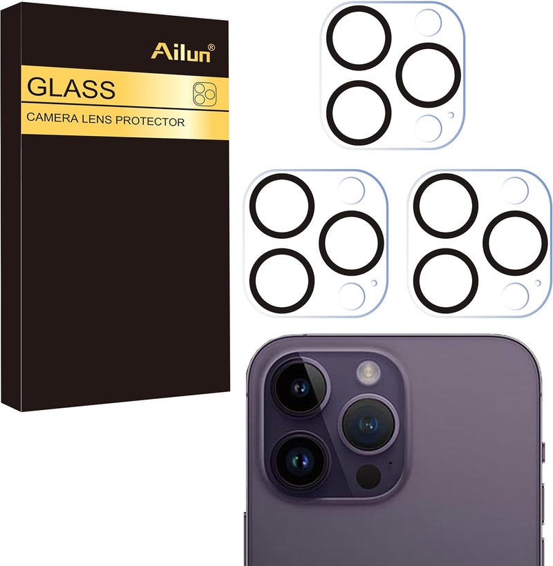 Ailun 3 Pack Camera Lens Protector for iPhone 16 Pro / 14 Pro & iPhone 16 Pro Max / 14 Pro Max,Tempered Glass,9H Hardness,Anti-Scratch,Case Friendly[Does not Affect Night Shots] - Image 1