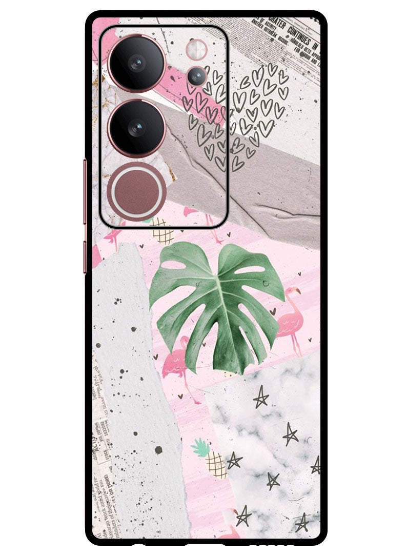 Theodor Protective Case Anti Scratch Shock Proof Bumper Cover For Vivo S17 - S17 Pro Heart Leaves - Image 1