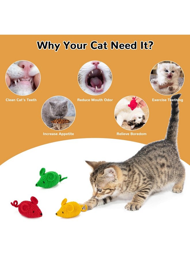 ريترو شاو ألعاب ريترو شاو كاتنيب، ألعاب فئران كروشيه للقطط، 3 قطع من خيوط كاتنيب، ألعاب حيوانات فأر، لعبة تنظيف أسنان آمنة للقطط الصغيرة داخل المنزل - Image 3
