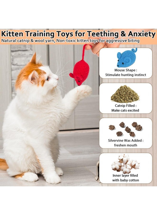 ريترو شاو ألعاب ريترو شاو كاتنيب، ألعاب فئران كروشيه للقطط، 3 قطع من خيوط كاتنيب، ألعاب حيوانات فأر، لعبة تنظيف أسنان آمنة للقطط الصغيرة داخل المنزل - Image 4