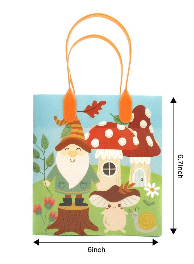 TINYMILLS Garden Gnomes Mushroom Woodland Fairies Party Favor Treat Bags Goodie Bags with Handles Pack of 12 - Image 5