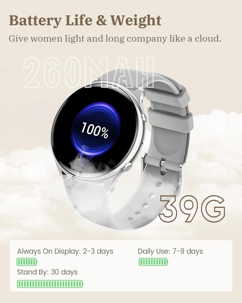Smart Watches for Women(Answer/Make Calls), 1.39” HD Touchscreen, Durable Battery Life, Smart Watch with Heart Rate/Sleep Monitor, IP67 Waterproof Fitness Tracker for Android iOS - Image 5