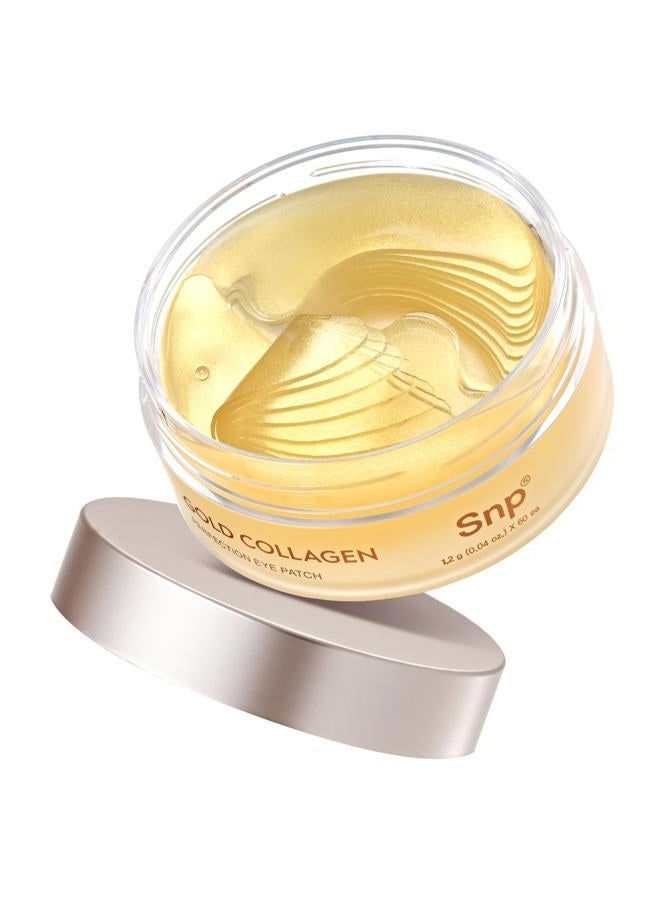 SNP 125Da Collagen + 24K Gold Perfection Eye Patch | Nourishing Under Eye Patches for Wrinkles and Dark Spots | Under Masks for Puffy Eyes and Dark Circles | Korean Collagen Skincare | 60 Patches - Image 1