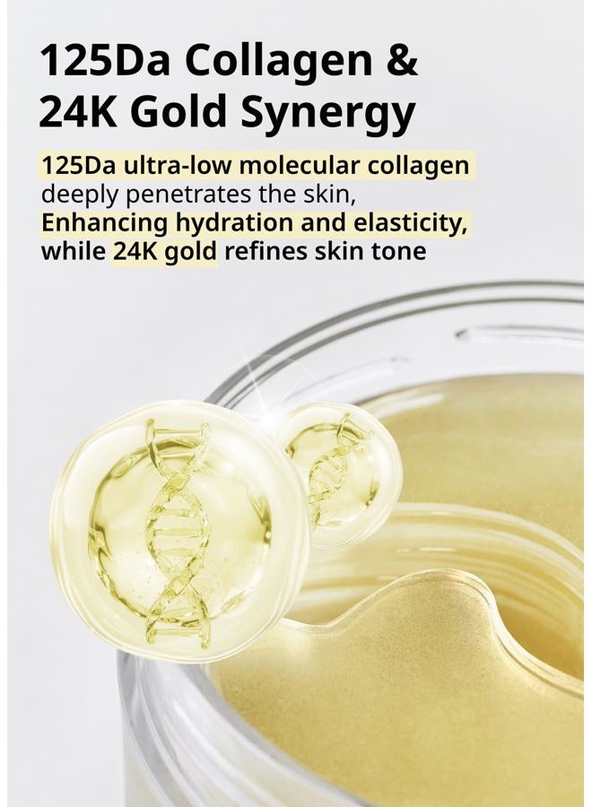 SNP 125Da Collagen + 24K Gold Perfection Eye Patch | Nourishing Under Eye Patches for Wrinkles and Dark Spots | Under Masks for Puffy Eyes and Dark Circles | Korean Collagen Skincare | 60 Patches - Image 4