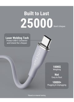 VOLTME USB C Cable, 60W Soft Silicone Cord USB-C to USB-C 3.0 Cable Compatible for iPhone 15/15 Plus/15 Pro/15 Pro Max, iPad Pro/Air, MacBook Pro/Air, Galaxy S24 S23 Ultra, Huawei P60, Xiaomi, etc (1M Grey)  - Image 4