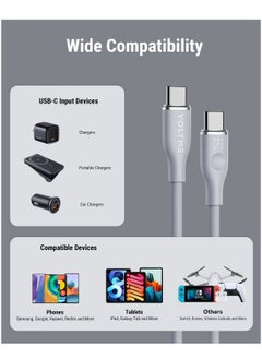 VOLTME USB C Cable, 60W Soft Silicone Cord USB-C to USB-C 3.0 Cable Compatible for iPhone 15/15 Plus/15 Pro/15 Pro Max, iPad Pro/Air, MacBook Pro/Air, Galaxy S24 S23 Ultra, Huawei P60, Xiaomi, etc (1M Grey)  - Image 5