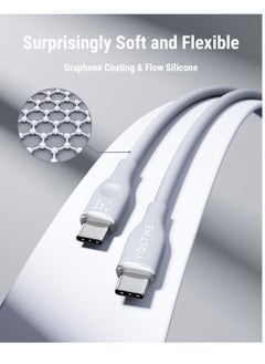 VOLTME USB C Cable, 60W Soft Silicone Cord USB-C to USB-C 3.0 Cable Compatible for iPhone 15/15 Plus/15 Pro/15 Pro Max, iPad Pro/Air, MacBook Pro/Air, Galaxy S24 S23 Ultra, Huawei P60, Xiaomi, etc (1M Grey)  - Image 2