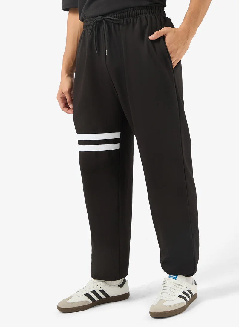 Striped Design Elastic Hem Joggers