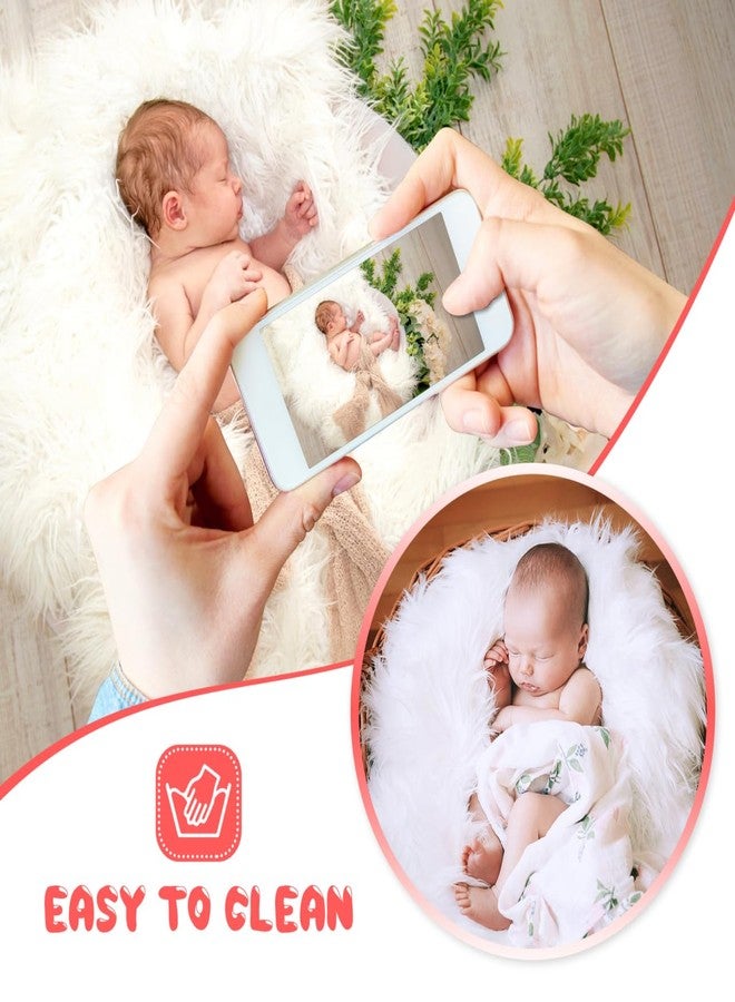 Amosfun Faux Fur Small Area Rug Baby Photo Props Quilt Mat, Jewelry Art Decor Display Props 20 x 23 Inch - Image 5