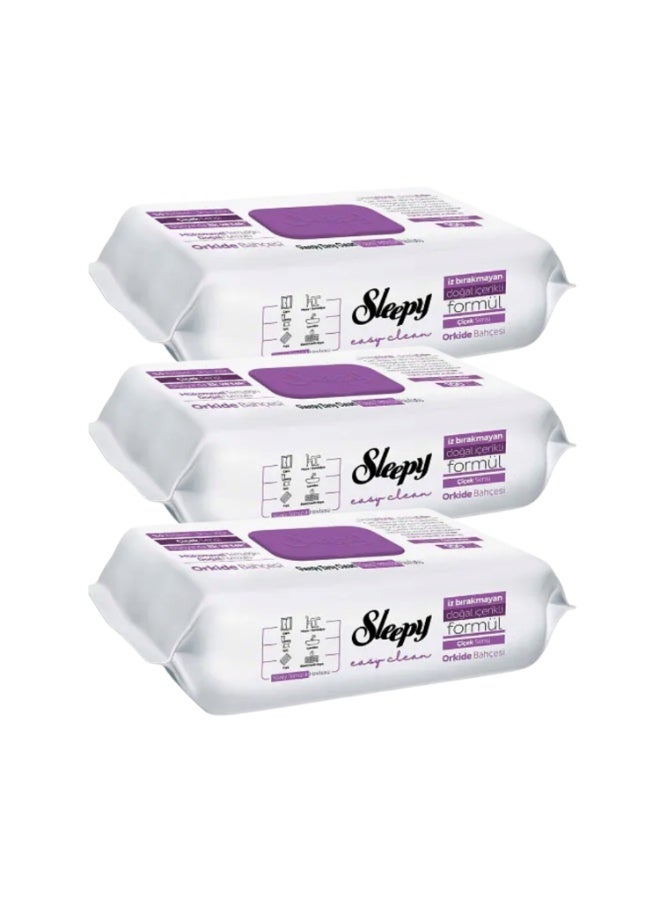 سليبي مناديل تنظيف الأسطح سليبـي إيزي كلين – حديقة الأوركيد – عبوة ٣ × ١٠٠ منديل (٣٠٠ منديل) - Image 1