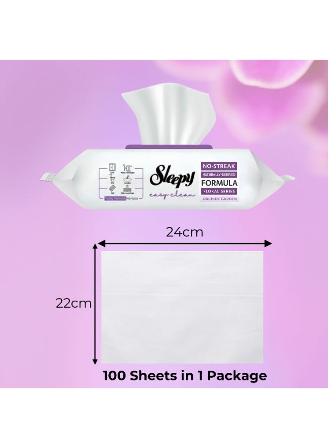 سليبي مناديل تنظيف الأسطح سليبـي إيزي كلين – حديقة الأوركيد – عبوة ٣ × ١٠٠ منديل (٣٠٠ منديل) - Image 3