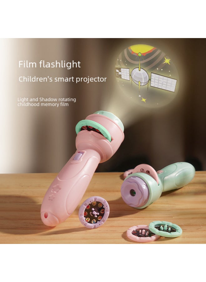 Generic - Children's Projection Flashlight Luminous Toys Early Education Cognitive Fun Cartoon Projector Gift Stall Wholesale-Color:(separate Flashlight Without Card) Cream Yellow - Image 1