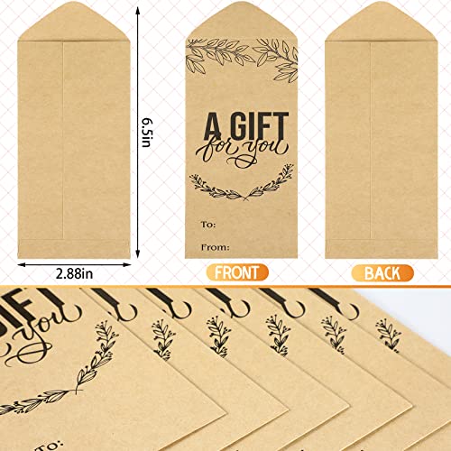 Sherr 100 Pcs Kraft Money Envelopes for Cash Gift 28 x 65 Inch Wedding Small Money Envelopes for Cash Currency Offering Church Gift Card Wedding a Gifts for You - Image 3